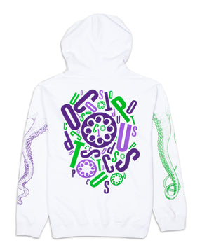 Felpa Cappuccio Octopus Letterz 21WOSH20-Bianco