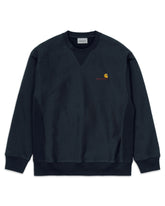 Felpa Giro Collo Carhartt American Script Blu I025475-0EJXX