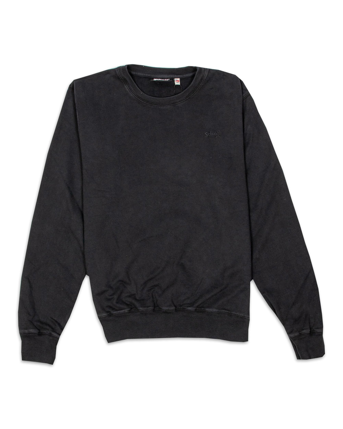 Schott Small Logo Crewneck Sweatshirt CIW2102-Black