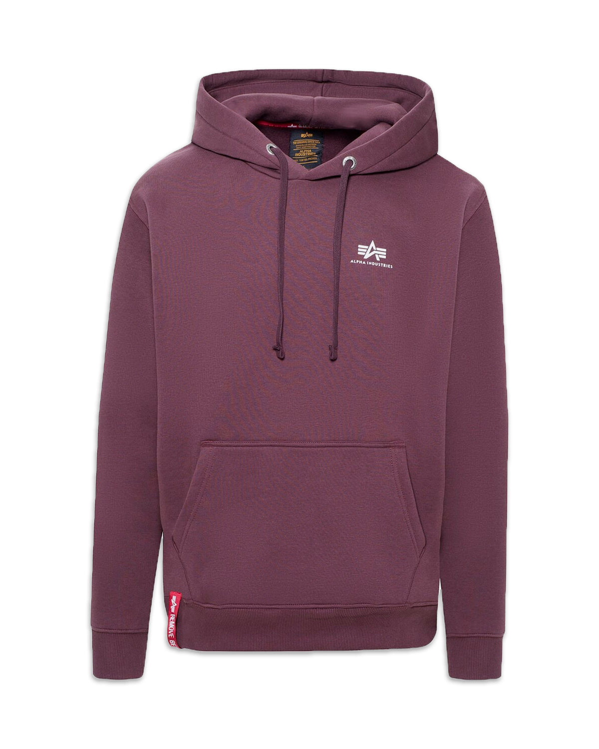 Felpa Uomo Alpha Industries Basic Hoody Small Logo Bordeaux