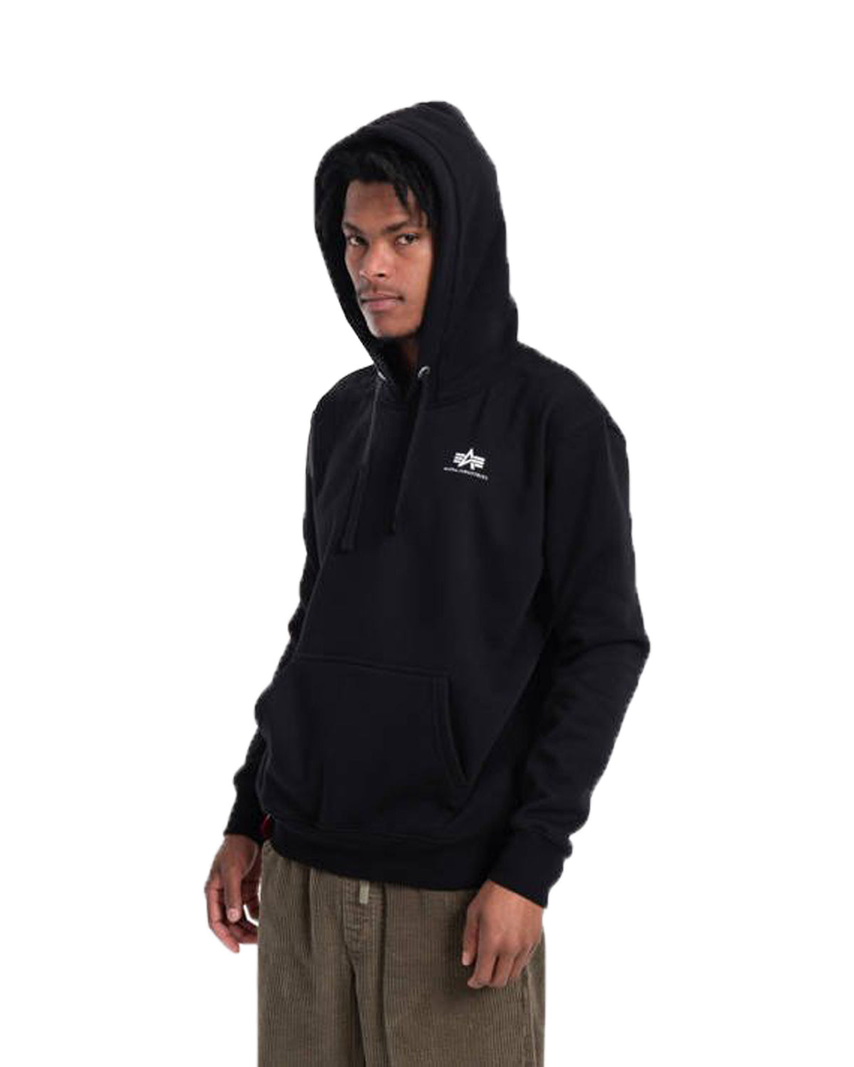 Man Hoodie Alpha Industries Basic Small Logo Black