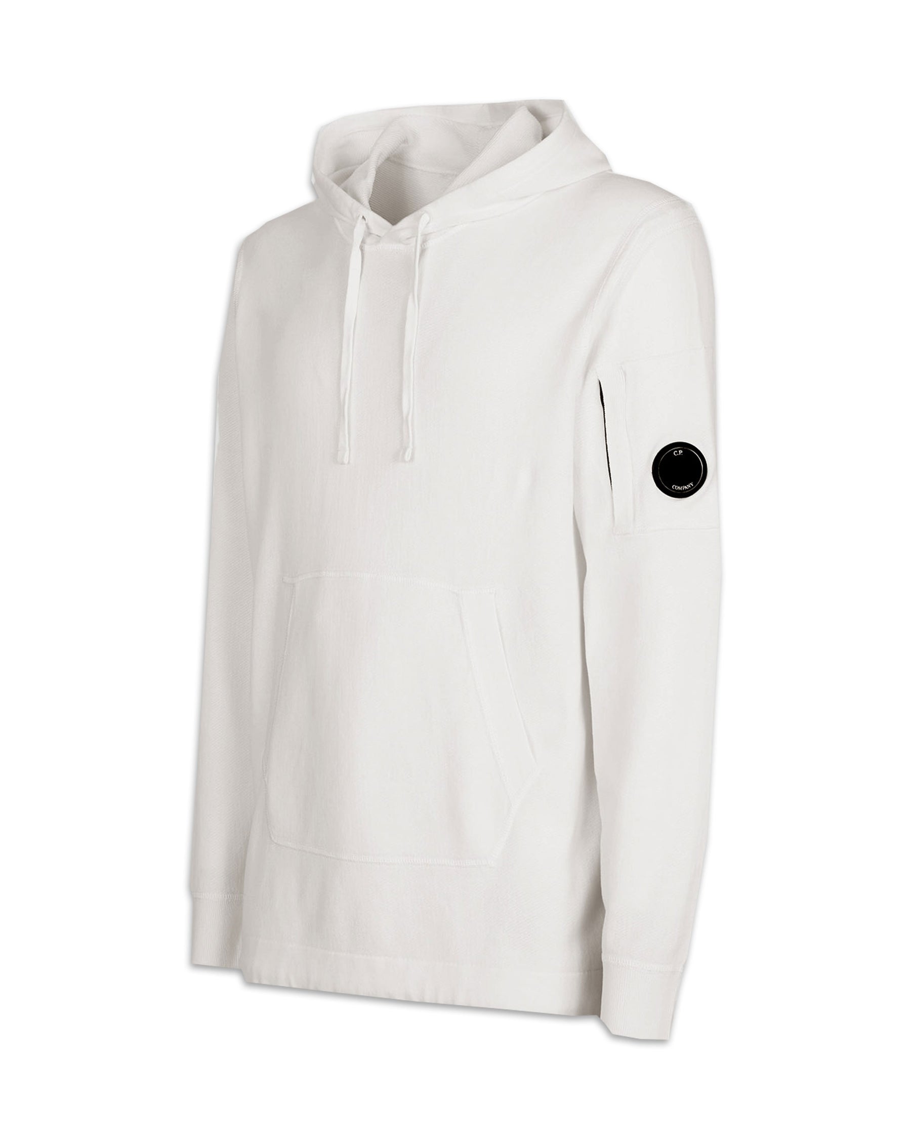 Man Hoodie CP Company Light Terry Knitted White