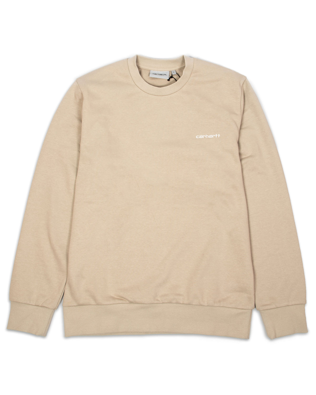 Man Sweatshirt Carhartt Script Beige