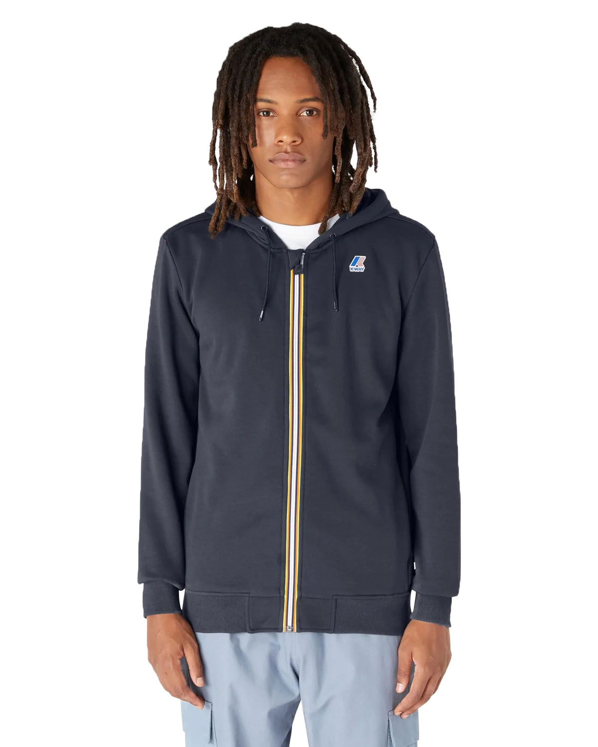 Man Hoodie K-Way Le Vrai Arnel Hv Poly Co Blue Depth