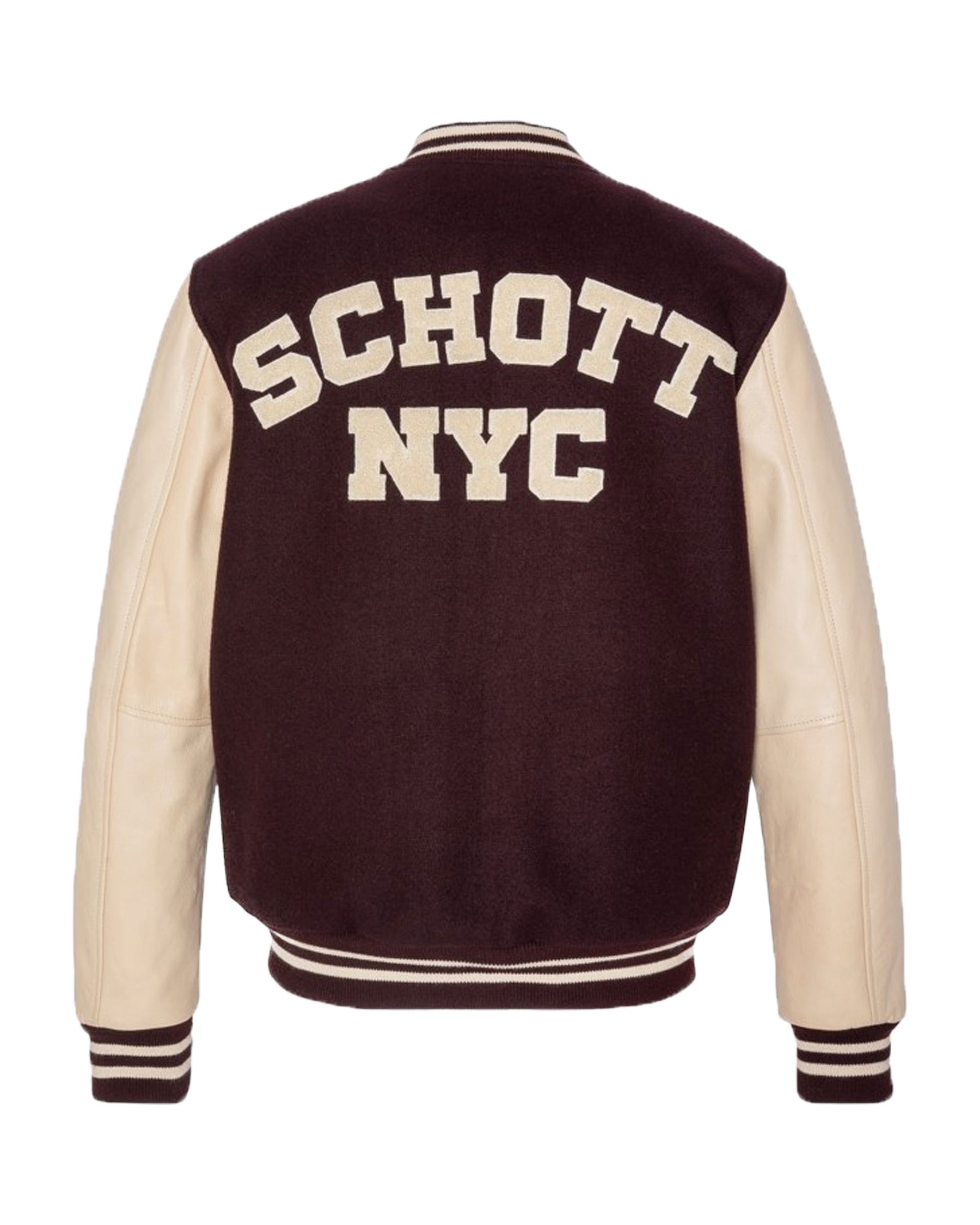 Giacca Schott NYC Varsity Jacket Bordeaux Beige