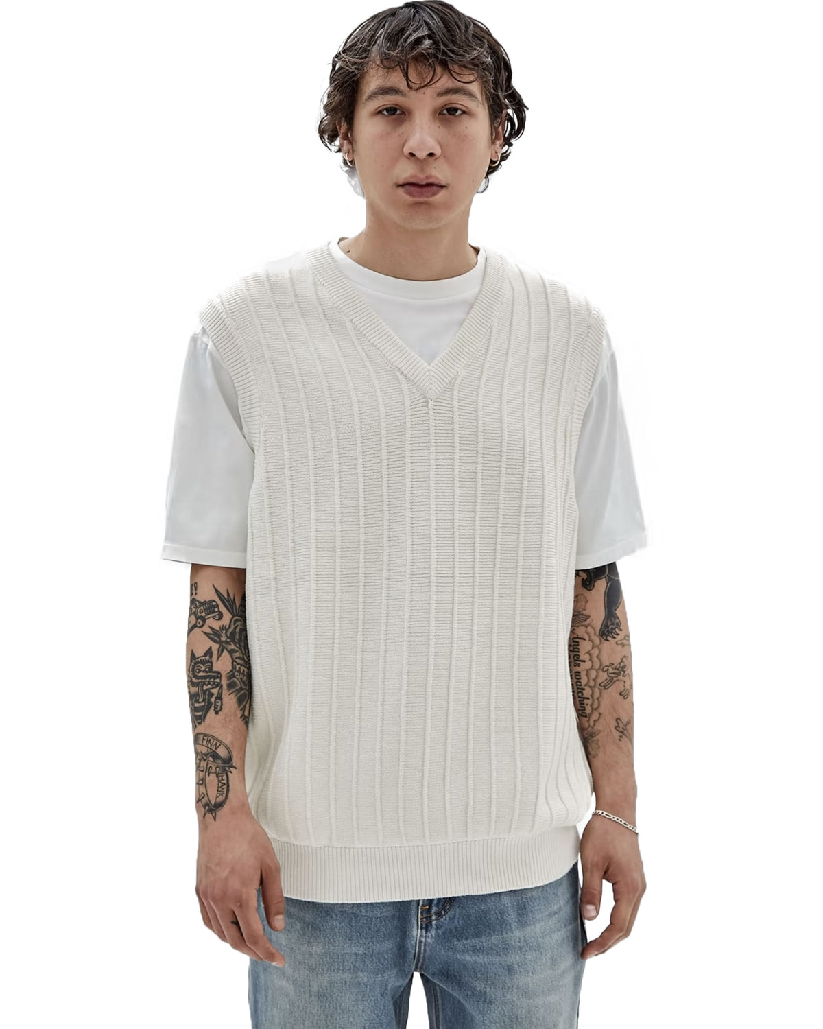 Guess Originals Jaxon Sweater Vest Off White