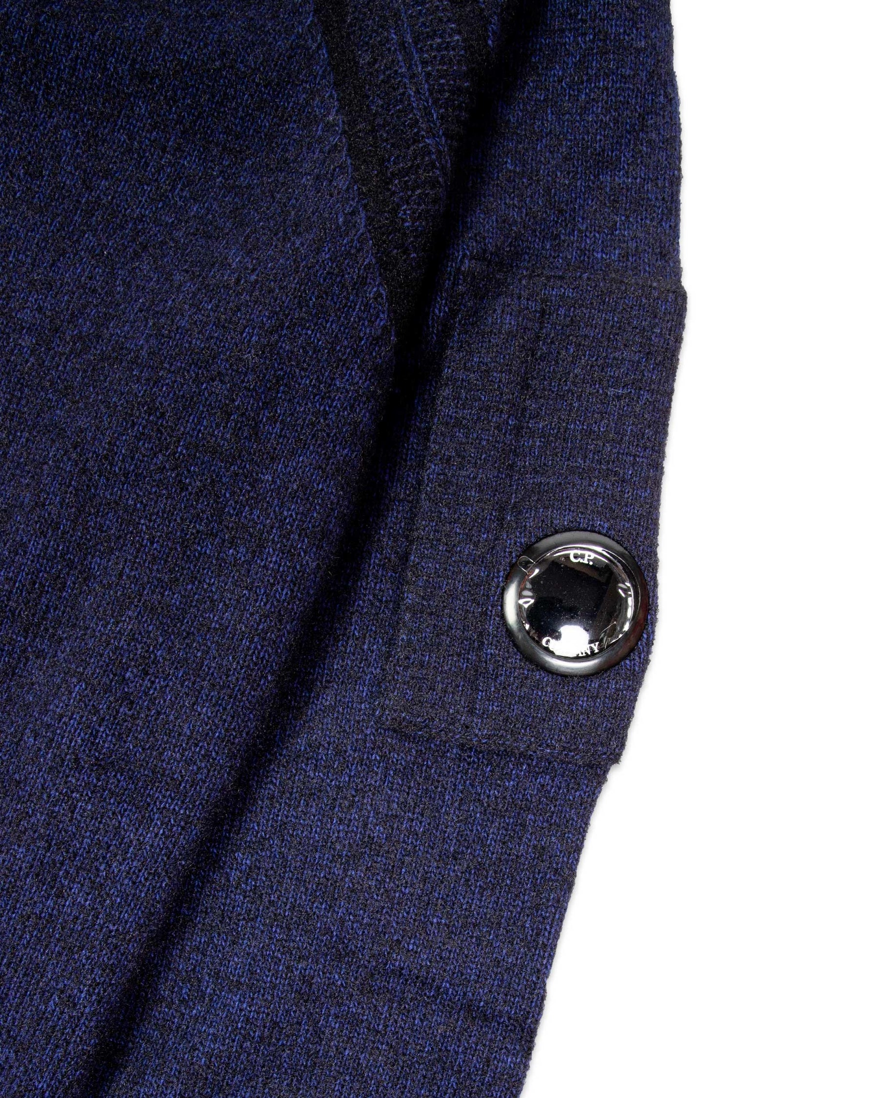 Maglione Collo Alto CP Company Fleece Knit Roll Blu