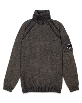 Maglione Collo Alto CP Company Fleece Knit Roll Grigio