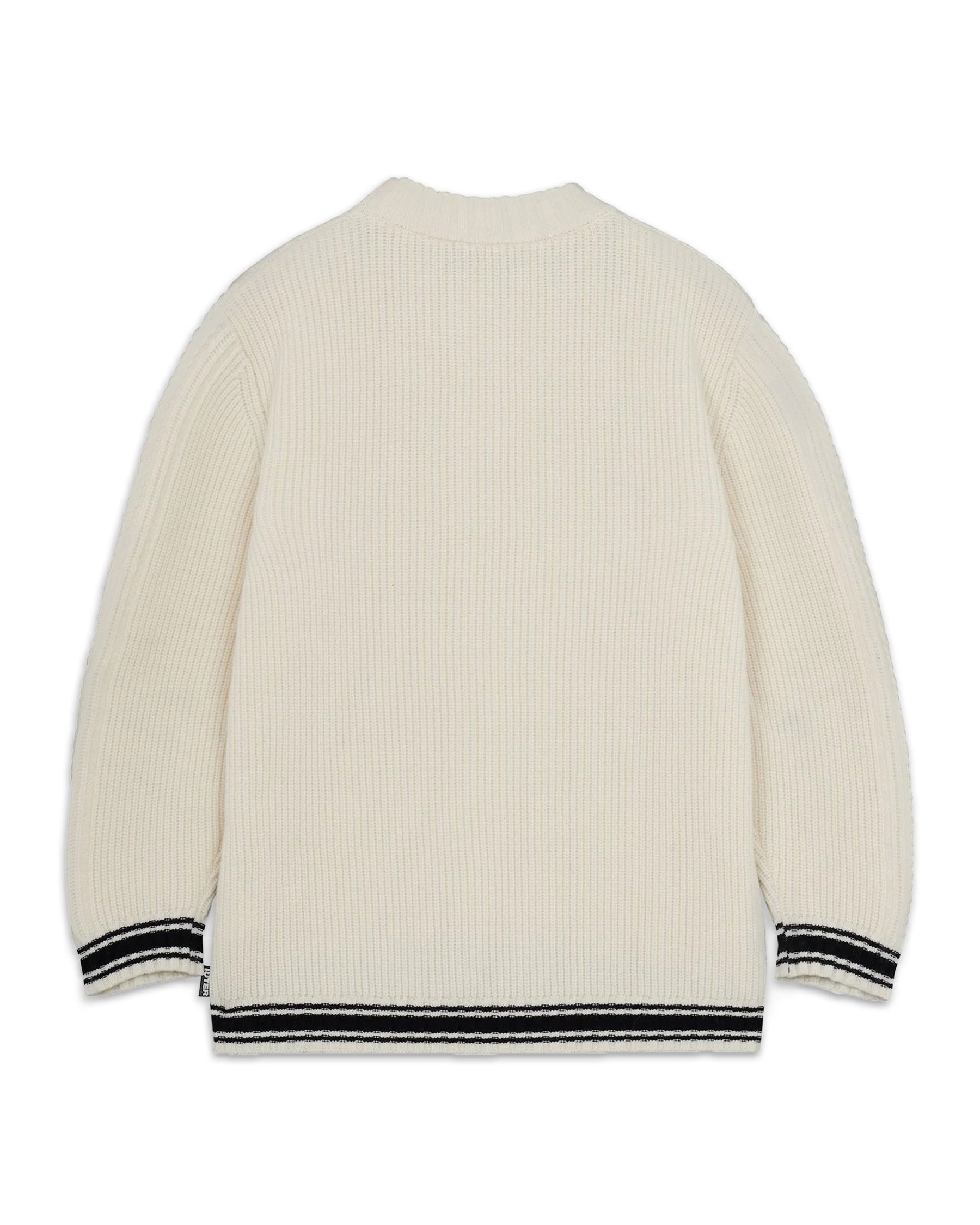 Man Sweater Iuter Cable Jumpers White