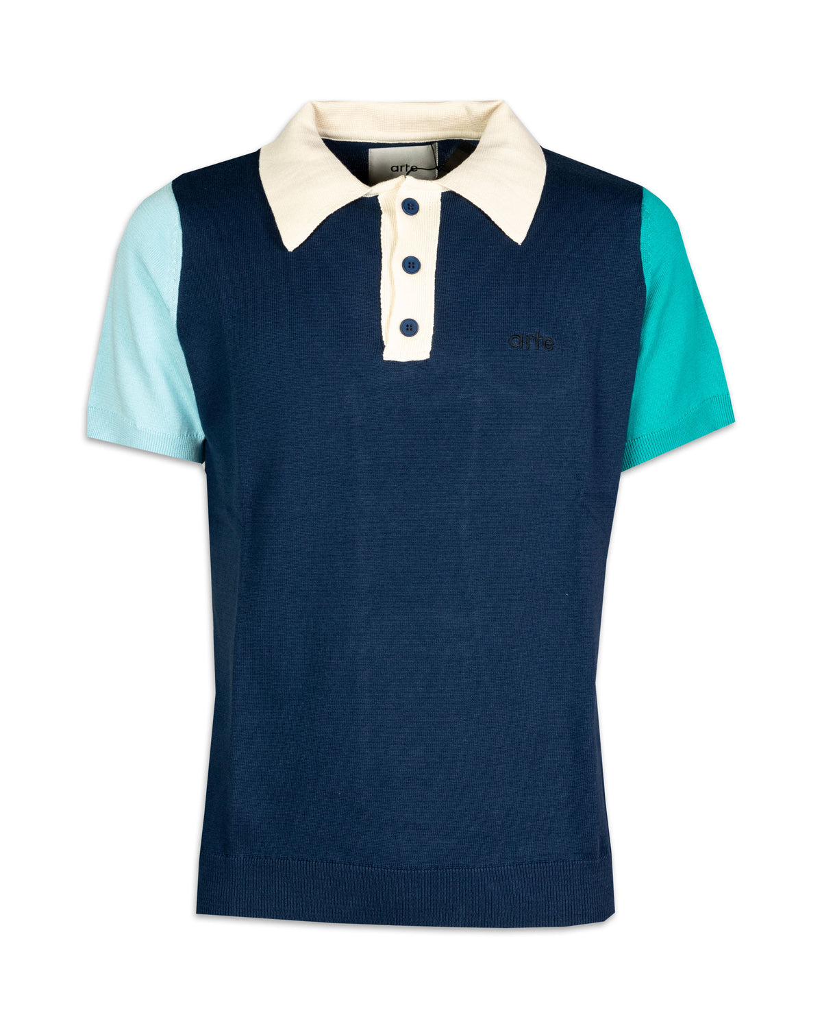 Man Polo Shirt Arte Antwerp Koren Contrast Blue