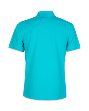 Polo Uomo CP Company Stretch Piquet Slim Zipped Polo Shirt Tile Blue