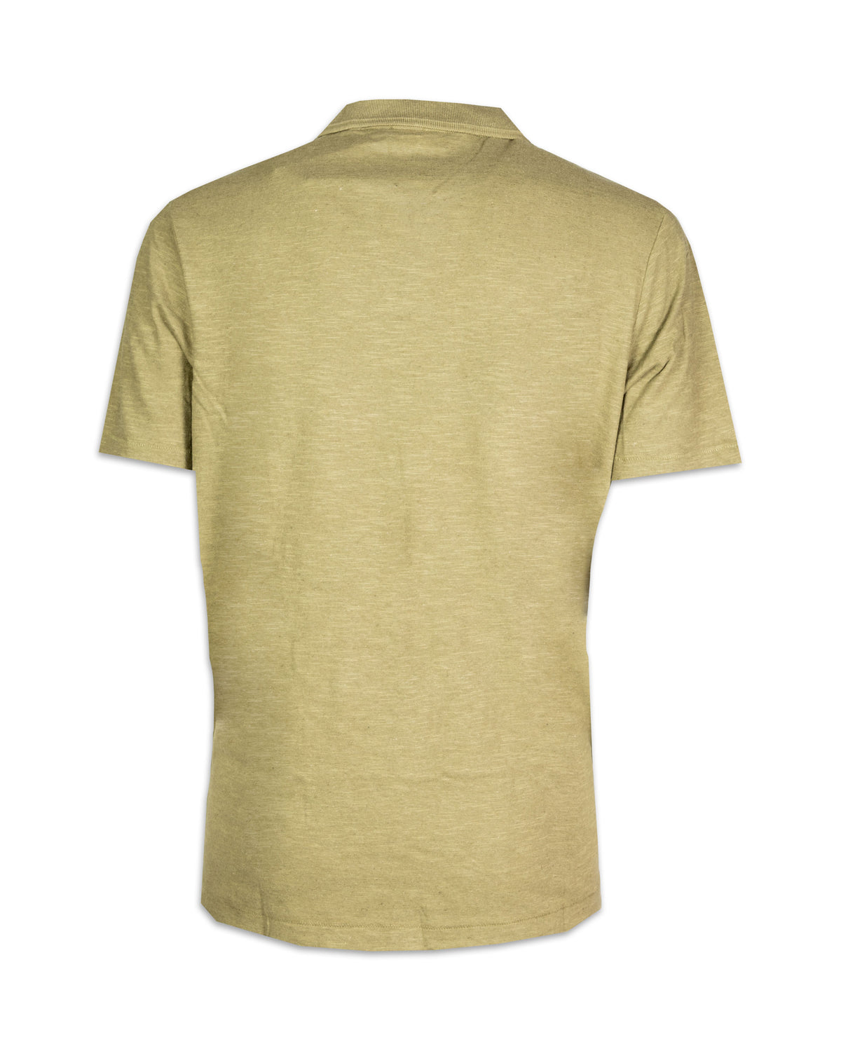 Man Polo Shirt Calvin Klein Cotton Linen Open Collar Delta Green