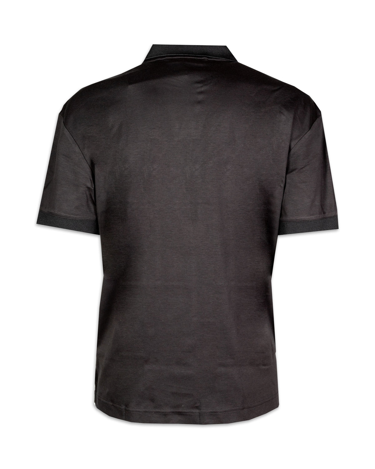 Man Polo Shirt Calvin Klein Smooth Cotton Open Placket Black