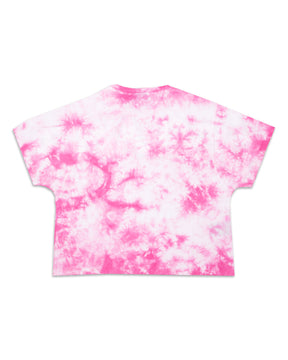 T-Shirt Crop Disclaimer Donna Tie dye fuxia