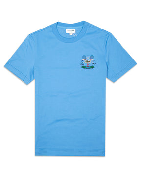 T-Shirt Uomo Lacoste Tennis Logo Azzurro